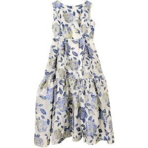Devchata Women Maxi Long Dress Blue Large Sleeveless Evening Boho Elegant Floral